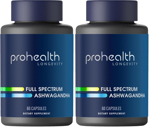 [BRSRGFIFBUBWO2Q3] ProHealth Ashwagandha Supplement 60 Capsules, Organic Root Extract & Powder, Ashwagandha for Women & Men, Supports Stress & Sleep (Pack of 2)