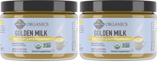 [BRSRGGQKCN6AO3TZ] Garden of Life Organics Golden Milk Recovery&Nourishment Powder-44mg Turmeric Curcumin (95% Curcuminoids),Ashwagandha-Organic Non-GMO Vegan&Gluten Free Herbal Supplements,30 Servings,(Pack of 2)