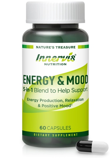 [BRSROGI2OENBECQ7] Caffeine Free Natural Energy Boost with Ashwagandha, Maca & Magnesium - Support Stress Relief, Focus & Mood - 60 Capsules by Innervis Nutrition