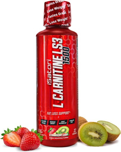 [BRSROAYZCIPGOHTB] iSatori L-Carnitine LS3 1500, Liquid L-Carnitine with Acetyl L-Carnitine, L-Carnitine L-Tartrate, Stimulant Free Pre Workout, Low Calorie, Sugar, Gluten, Keto-Friendly, Strawberry Kiwi (32 Servings)