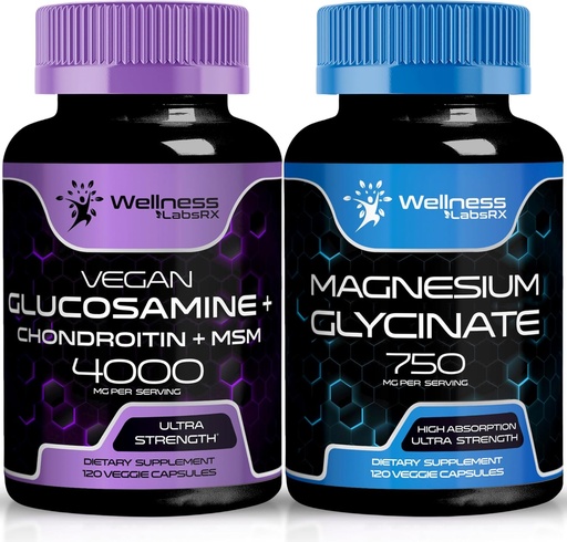 [BRSRAEIOBUORMCL2] WELLNESS LABSRX Glucosamine Chondroitin MSM | Magnesium Glycinate Capsules
