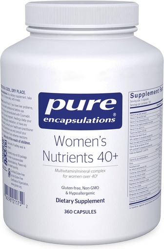 [BRSWIYY5PMEAACL6] Pure Encapsulations Women's Nutrients 40+ - Πολυβιταμίνη για γυναίκες άνω των 40 ετών για την υποστήριξη της ουροποιητικής υγείας, της υγείας των κυττάρων του μαστού και της ακεραιότητας των ματιών* - με βιταμίνη C, E & A - 360 κάψουλες