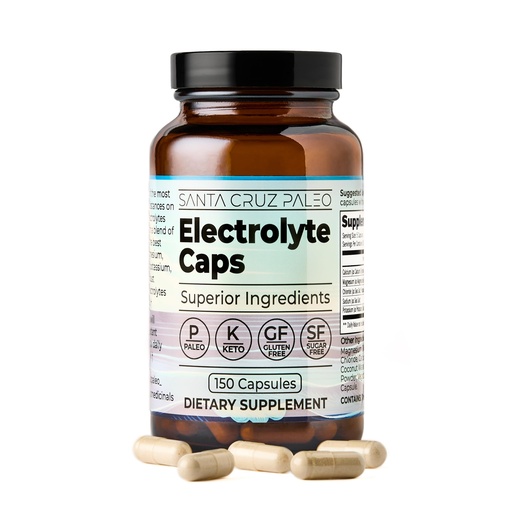 [BRSREYYOA4HW2GTU] Santa Cruz Paleo Electrolyte Capsules for Hydration Support, Zero Sugar, Keto Friendly Magnesium Potassium Sodium Calcium Supplement, Paleo & Gluten Free, Travel Essentials, 150 Capsules