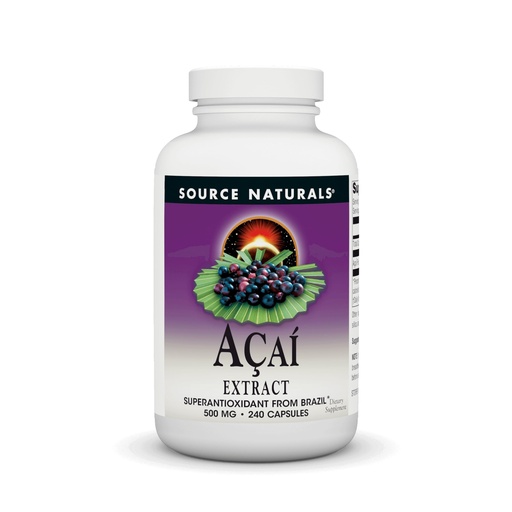 [BRSWIYL3A4HGME3G] Source Naturals Acai Extract, Superantioxidant from Brazil* - 500 mg - 240 Vegetarian Capsules