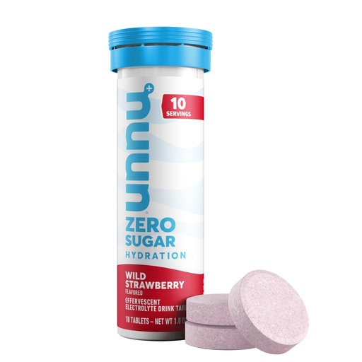 [BRSRAGL3PMFBUC3D] Nuun Zero Sugar Hydration Electrolyte Tablets - Sodium, Potassium, Chloride, Calcium, Magnesium, Light & Delicious Fruit Flavors, No Sugar, Gluten Free, Vegan, Wild Strawberry (80 Total Servings)