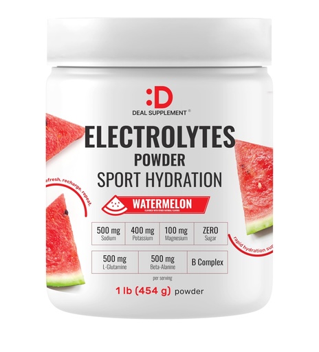 [BRSREAYQC4PREYI4] DEAL SUPPLEMENT Daily Electrolyte Hydration Powder – Sugar Free Drink Mix – Watermelon Flavor – 45 Servings – Balanced Formula with Potassium, Magnesium, B Vitamins, Glutamine & Beta‑Alanine*