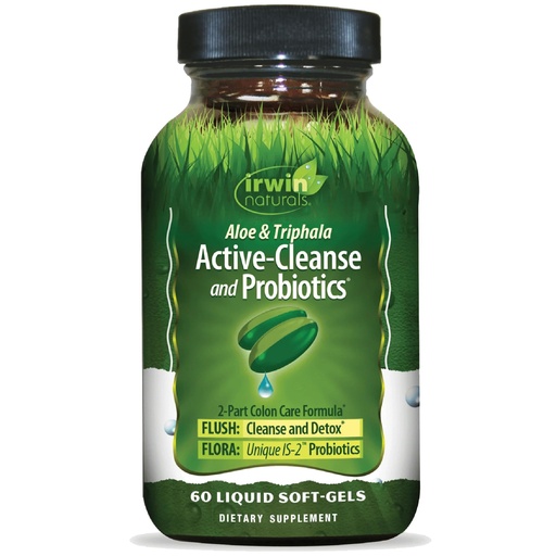 [BRSWIGD5CAOAIHLK] Irwin Naturals Aloe & Triphala Active Cleanse + Probiotics - 60 Liquid Softgels - Natural Digestive Support - Gentle, Effective Detox + Elimination 2-Part Colon Care - Nourish + Balance