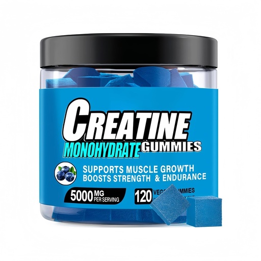[BRSRE2T5BAFQG3TK] Sugar Free Creatine Monohydrate Gummies for Men & Women, 5000mg Creatine Monohydrate Per Serving, with L-Taurine, Alpha GPC, Betaine Anhydrous, Natural Blueberry Flavor (120 Count)