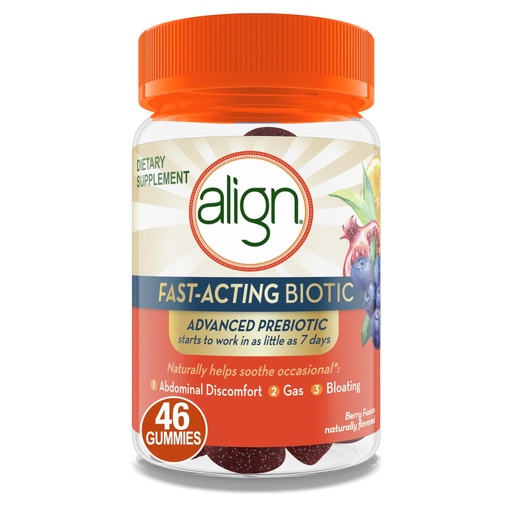 [BRSWYBICC4IR62QU] Align Advanced Prebiotic Supplement, Fast-Acting Biotic Gummies, Advanced Prebiotic for Women and Men, Works In As Little As 7 days*, 46 Gummies