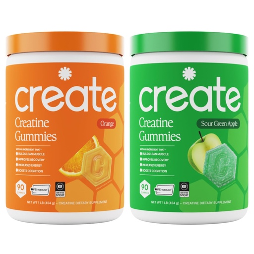 [BRSRGAIBOR5AA3YZ] Create Creatine Monohydrate Gummies - Citrus Rush Duo - Sour Apple & Orange - Creatine Gummies for Women & Men, NSF Certified, 3rd Party Tested, Anti-Melting Formula, 180 Count (2-Pack)