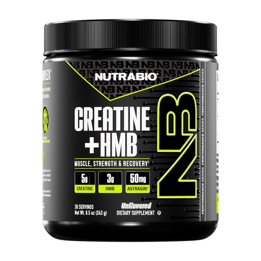 [BRSREHAQBB5BGG3Z] NutraBio Creatine + HMB- Creatine Monohydrate with HMB Powder for Muscle Growth, Increased Strength- 30 Servings (Unflavored)