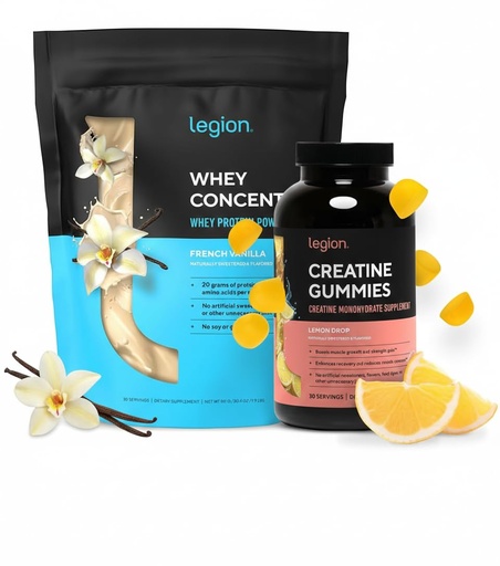 [BRSRGHD3BACB6C36] LEGION Performance Support Stack – Creatine Monohydrate Gummies (Lemon Drop, 30 Servings) + Whey Protein Powder (Vanilla, 30 Servings)