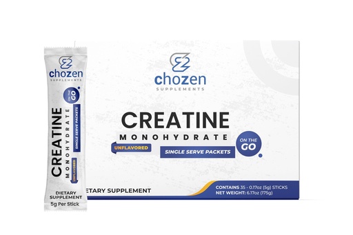 [BRSROHYRO4PQ42DK] ChoZen Supplements Creatine Monohydrate Powder - 5g (5000mg) | Single Serve Packets | 35 Stick Packs | Keto Friendly | Vegan