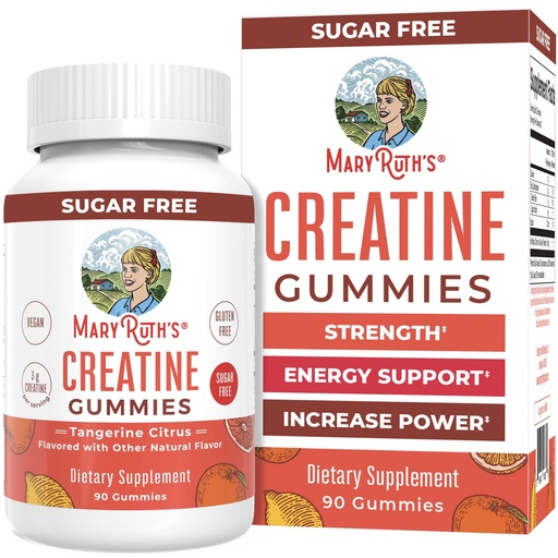 [BRSRACQHO4AR6E3O] MaryRuth's Creatine Gummies | Creatine Monohydrate Gummies | 3g Creatine Per Serving | Creatine for Women & Men | Tangerine Citrus Flavor | Exercise | Workout | Sugar Free | Vegan | 90 Count