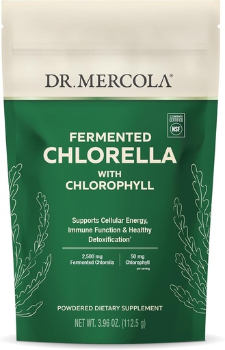 [BRSROAQOAACRQCTB] Dr. Mercola Fermented Chlorella with Chlorophyll Powder, 3.96 Oz. (112.5 g), 45 Servings, Supports Cellular Energy and Immune Function, Non-GMO, NSF Contents Certified
