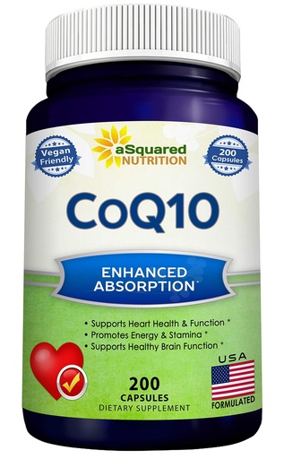 [BRSWKEINO5YA2F3U] aSquared Nutrition CoQ10 (400mg Max Strength, 200 Capsules) - High Absorption Vegan Coenzyme Q10 Powder - Ubiquinone Supplement Pills, Extra Antioxidant CO Q-10 Enzyme Vitamin Tablets, Coq 10 400 mg