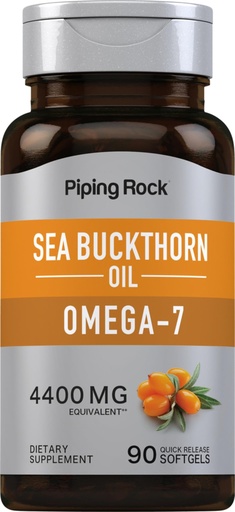 [BRSRMHQPOZ7RA3LH] Piping Rock Sea Buckthorn Oil Capsules | 90 Softgels | Sea Buckthorn Berry Extract | with Omega-7 | Gluten Free, Non-GMO