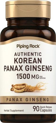 [BRSWIFDQAYJQAG3O] Piping Rock Korean Panax Ginseng Supplement | 1500mg | 90 Capsules | Non-GMO and Gluten Free Formula