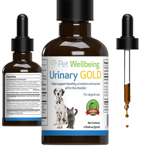 [BRSWKHY2AF7GYEL4] Pet Wellbeing Urinary Gold for Cats - Vet-Formulated Multi-Herb Urinary Tract Support - Feline Bladder Health & Urinary System Wellness - Holistic Cat Supplement - Liquid Formula 2 oz (59ml)