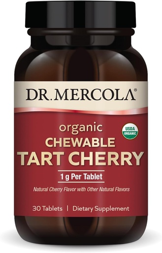 [BRSROAIZBNYBM3A3] Dr. Mercola Organic Chewable Tart Cherry, 30 Servings (30 Capsules), Non-GMO, Gluten Free, Soy Free