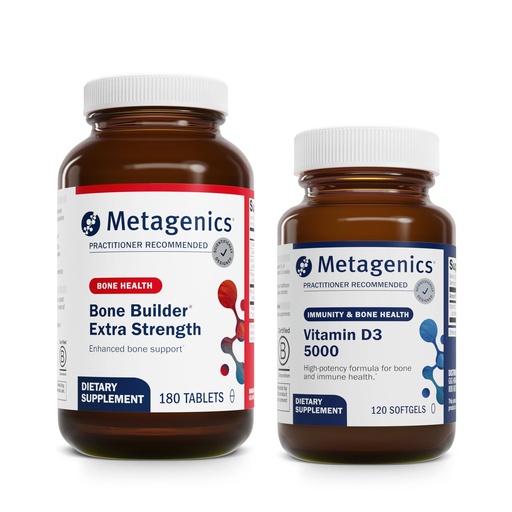 [BRSRA2YKAF7QIE3B] Metagenics Bundle - Bone Builder Extra Strength & D3 5000-180 Tablets of Bone Builder* - 120 Softgels of D3 5000 for Immune Support & Heart Health*