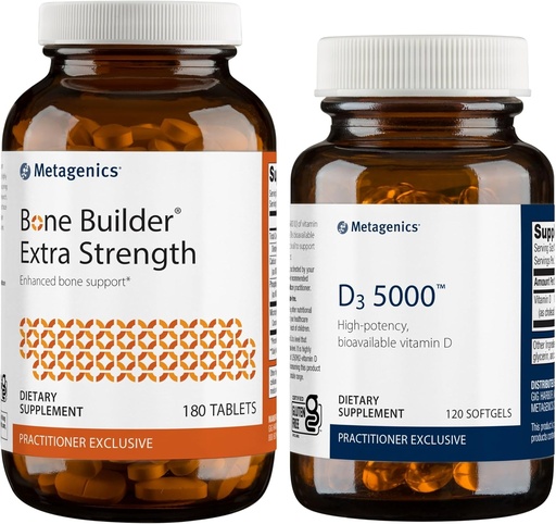 [BRSRA2YKAF7QIE3B] Metagenics Bundle - Bone Builder Extra Strength & D3 5000-180 Tablets of Bone Builder* - 20 Softgels of D3 5000 for Immune Support & Heart Health*