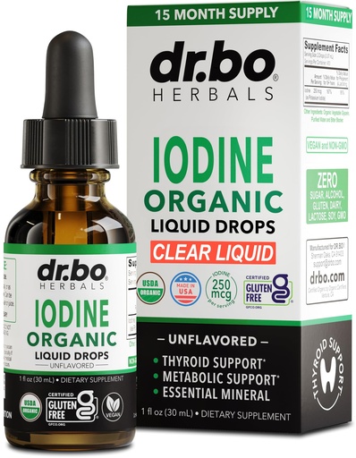 [BRSRE2YOPMIAM23V] Iodine Liquid Drops Potassium Iodide - 1 Year Supply Pure Clear Organic Iodine Drops Supplement Plus Thyroid Support - Organic Potassium Iodide Liquid Supplement Tincture Thyroid Supplements 1 Fl Oz
