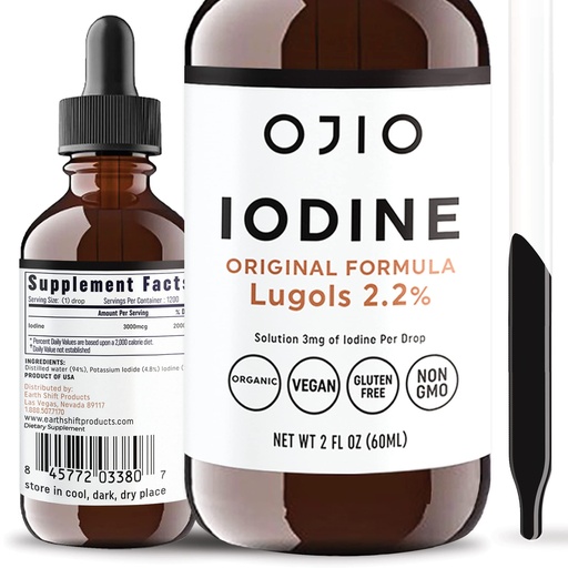 [BRSWIGDQBN4AGDTM] Lugols Iodine Solution 2% - 1 Year Supply - High Potency Liquid Oral Iodine Drops with Superior Absorption – Improves Overall Health & Energy for Women, Men, Kids - 2 fl Oz (Pack of 1)