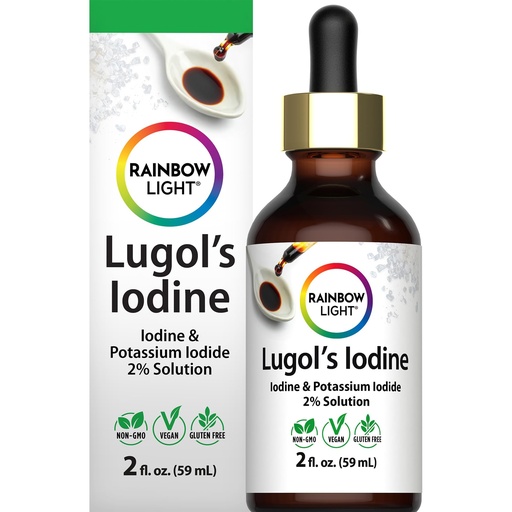 [BRSREBD2CIFWOFDX] Rainbow Light Lugol's 2 Percent Iodine Solution | 2 fl oz | Iodine & Potassium Iodide 2% | Liquid Drops