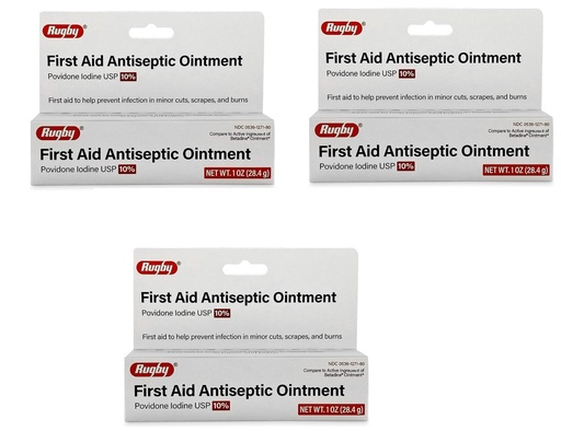 [BRSWIG3YPIGQ2CDC] Major Pharmaceuticals Povidine Iodine USP First Aid Ointment for Cuts, Scrapes and Burns, 3 Count