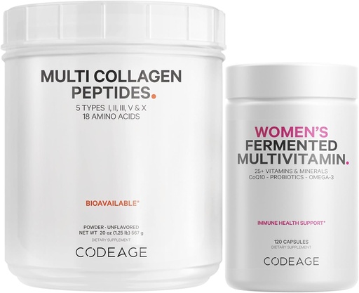[BRSWYAARBF7Q4CT5] Codeage - Multi Collagen Protein + Women's Daily Multivitamin Bundle
