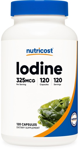 [BRSRMZDQBF7QO3TU] Nutricost Iodine (Natural Iodine from Organic Sea Kelp) 325mcg, 120 Capsules, Vegetarian, Non-GMO & Gluten Free