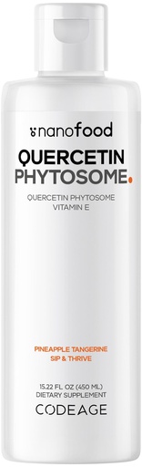 [BRSW2BT3BMHRM3AY] Codeage Liquid Quercetin Phytosome Supplement, Quercetin 1000 mg Dihydrate, 3-Month Supply, Immune Support, Sophora Japonica, Vitamin E, Liposomal Delivery, Vegan, Non-GMO, 15.22 fl oz
