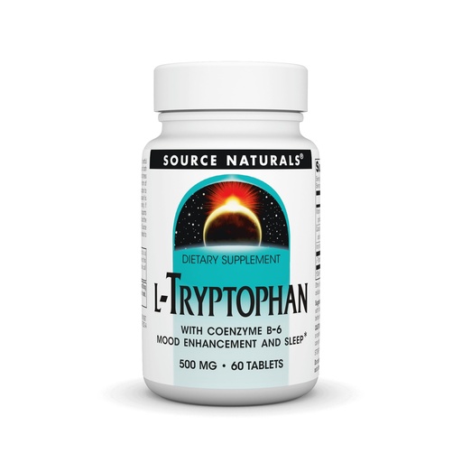 [BRSWIY3YCQARAADA] Source Naturals L-Tryptophan with Coenzyme B-6 500mg - 60 Tablets