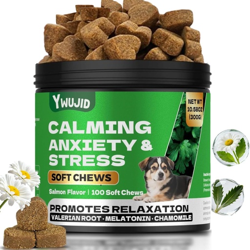 [BRSRGZT2DIAQAYI3] Dog Melatonin & Calming Chews Relaxation & Sleep Support & Separation,Travel,Barking,Thunder,Fireworks,Stress Support-Vet Formulated Supplement for Puppy, Adult & Senior Dogs of All Breeds
