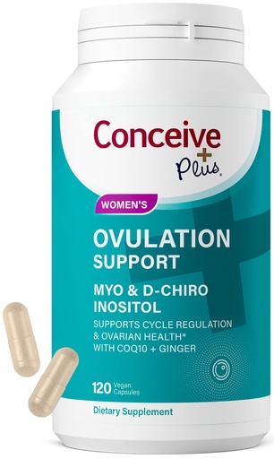 [BRSWYZIHPJ6AO33U] CONCEIVE PLUS Ovulation Support | Myo-Inositol & D-Chiro Inositol for Women Fertility | PCOS Supplements for Reproductive Health Hormone Balance for Women | COQ10, Folic Acid, Ginger | 30 Day Supply