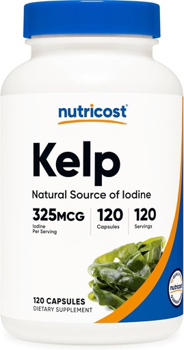 [BRSRMZDQBFYWOELU] Nutricost Kelp Capsules, 325mcg de Iodine, 120 Capsules, Vegetariano, No Gluten Gratis