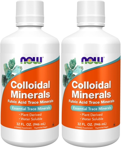 [BRSROGD3C4PBMYA2] NOW Foods Supplements, Colloidal Minerals Liquid, Plant Derived, Essential Trace Minerals, 32-Ounce (Pack of 2)