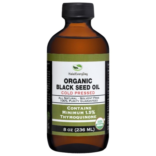 [BRSROFIYAACQOFDL] Organic Black Seed Oil - USDA Certified Cold Pressed Glass Bottle Over 1.5% Thymoquinone 3X strength Turkish Black Cumin Nigella Sativa non-GMO 100% Pure Blackseed Oil (8oz Glass Bottle)