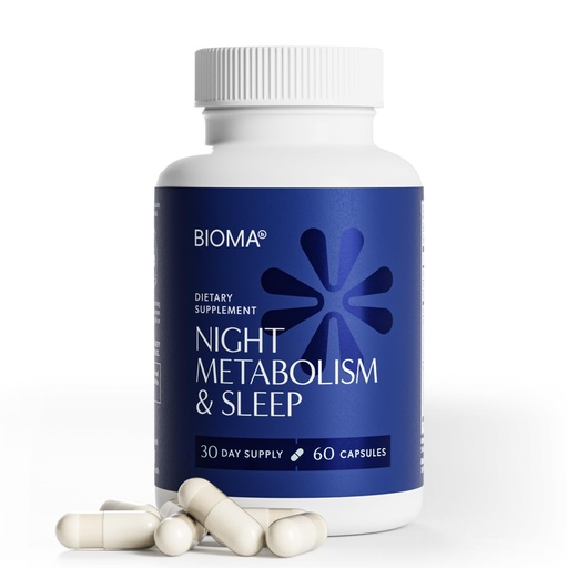 [BRSREYIOPMNAAG3O] BIOMA Night Metabolism & Sleep - Supports Digestion, Energy Metabolism & Restful Sleep with Melatonin, Vitamin D, Magnesium & More - 60 Capsules (30-Day Supply)
