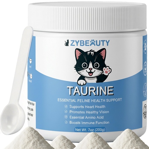 [BRSRGEINAB6WM336] Taurine for Cats, Cat Taurine Supplement for Heart, Vision, Skin & Coat and Immune Support Unflavored Taurine Powder for All Ages Including Kittens – 6 oz