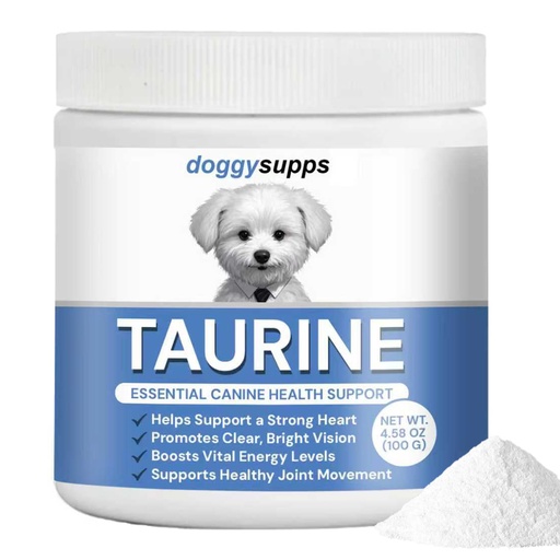 [BRSRGBQQAABQMD3F] Doggy Supps Taurine, Doggy Supps Taurine Supplement for Dogs, Immune Support, Boost Energy, Skin & Coat Health for Heart, Vision & Daily Wellness, 3.99oz/PCS (1PCS)