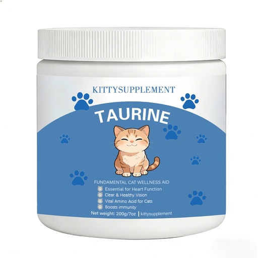 [BRSRGEIPAV6GGYDF] KittySupplement Taurine for Cats - 200 Grams - for Immune System Support, Heart Health & Vision Care - Boosts Energy, Vitality & Promotes Healthy Skin & Coat - Essential for Feline Daily Wellness