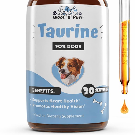 [BRSRGBIQB4HAI33Z] Taurine for Dogs - Taurine Supplement for Dogs - Supports Healthy Vision, Heart, Immune System, & Much More - Dog Heart Supplements - Dog Heart Health - 1 fl oz - Bacon Flavor