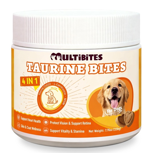 [BRSRGAY3BYIR4HTV] Taurine for Dogs with CoQ10, Vitamins & L-Carnitine - Vet-Formulated Taurine Supplement for Dogs for Heart Health & Vitality, Fish Oil Added for Skin & Coat, 7.76oz