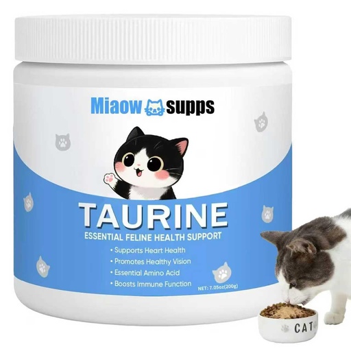 [BRSRGADQOUARUCL2] Kittysupps Taurine Powder for Cats, Immune Support, Boost Energy & Vitality, Supports Heart Health, Improves Hair Health, Easy to Mix in Food, with Dosing Spoon, 200g