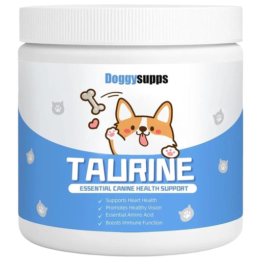 [BRSRGADQAUHGCCTL] Doggy Supps Taurine - Taurine Supplement for Dogs - Immune Support, Boost Energy & Vitality, Skin & Coat Health for Heart, Vision & Daily Wellness - 200 Grams (1pc)