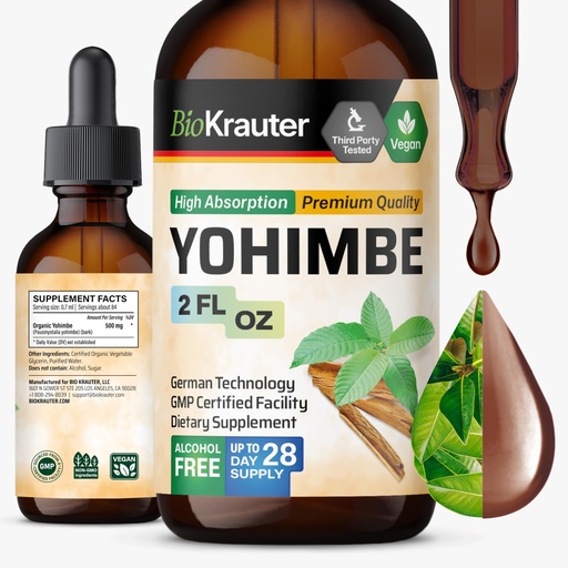 [BRSROGAROACRSC37] BIO KRAUTER Yohimbine - Vegan Yohimbe Supplements for Men & Women