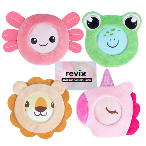 [BRSROFQOCIIR4H3U] REVIX Kids Ice Packs - Reusable Gel Cold Packs for Toddlers and Babies, Soft Cloth Covers with 4 Cute Animal Designs, Hot & Cold Compress for Comfort, Soothing, Relaxation, and Everyday Bumps