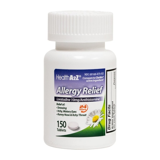 [BRSROGAEBYHA4DTA] HealthA2Z® Allergy Relief | Loratadine 10mg | Antihistamine | Relief from Itchy Throat, Sneezing, Runny Noses |24-Hours Allergy Medicine (150 Tablets)